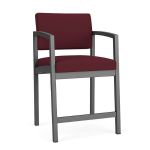 Lenox Steel Hip Chair with CHARCOAL Frame Finish and WINE Upholstery