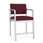 Lenox Steel Hip Chair with SILVER Frame Finish and WINE Upholstery