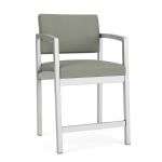 Lenox Steel Hip Chair with SILVER Frame Finish and EUCALYPTUS Upholstery