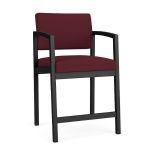 Lenox Steel Hip Chair with BLACK Frame Finish and WINE Upholstery