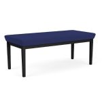 Lenox Steel Bench with BLACK Frame Finish and COBALT Upholstery
