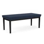 Lenox Steel Bench with BLACK Frame Finish and BLUEBERRY Upholstery