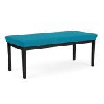 Lenox Steel Bench with BLACK Frame Finish and WATERFALL Upholstery