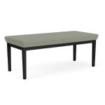 Lenox Steel Bench with BLACK Frame Finish and EUCALYPTUS Upholstery