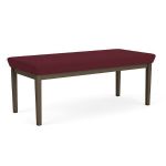 Lenox Steel Bench with BRONZE Frame Finish and WINE Upholstery