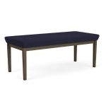 Lenox Steel Bench with BRONZE Frame Finish and NAVY Upholstery