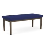 Lenox Steel Bench with BRONZE Frame Finish and COBALT Upholstery