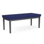 Lenox Steel Bench with CHARCOAL Frame Finish and COBALT Upholstery