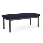 Lenox Steel Bench with CHARCOAL Frame Finish and NAVY Upholstery