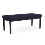 Lenox Steel Bench with BLACK Frame Finish and NAVY Upholstery