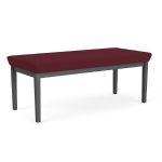 Lenox Steel Bench with CHARCOAL Frame Finish and WINE Upholstery