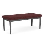 Lenox Steel Bench with CHARCOAL Frame Finish and NEBBIOLO Upholstery