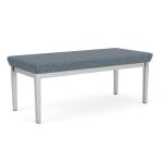Lenox Steel Bench with SILVER Frame Finish and SERENE Upholstery