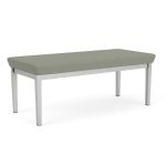 Lenox Steel Bench with SILVER Frame Finish and EUCALYPTUS Upholstery