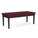 Lenox Steel Bench with BLACK Frame Finish and WINE Upholstery