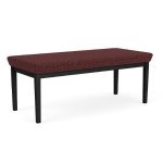 Lenox Steel Bench with BLACK Frame Finish and NEBBIOLO Upholstery