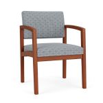 Lenox Wood Guest Chair with CHERRY Frame Finish and FOG Upholstery