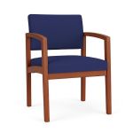 Lenox Wood Guest Chair with CHERRY Frame Finish and COBALT Upholstery