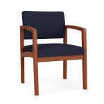 Lenox Wood Guest Chair with CHERRY Frame Finish and NAVY Upholstery