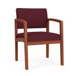 Lenox Wood Guest Chair with CHERRY Frame Finish and WINE Upholstery