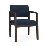 Lenox Wood Guest Chair with MOCHA Frame Finish and BLUEBERRY Upholstery