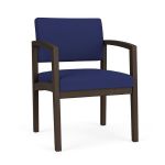 Lenox Wood Guest Chair with MOCHA Frame Finish and COBALT Upholstery