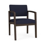 Lenox Wood Guest Chair with MOCHA Frame Finish and NAVY Upholstery