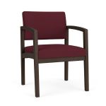 Lenox Wood Guest Chair with MOCHA Frame Finish and WINE Upholstery