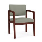 Lenox Wood Guest Chair with MAHOGANY Frame Finish and EUCALYPTUS Upholstery