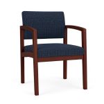 Lenox Wood Guest Chair with MAHOGANY Frame Finish and BLUEBERRY Upholstery