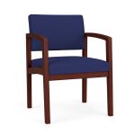 Lenox Wood Guest Chair with MAHOGANY Frame Finish and COBALT Upholstery