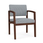 Lenox Wood Guest Chair with WALNUT Frame Finish and FOG Upholstery