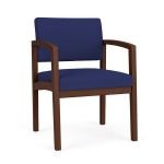 Lenox Wood Guest Chair with WALNUT Frame Finish and COBALT Upholstery