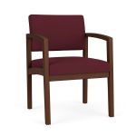 Lenox Wood Guest Chair with WALNUT Frame Finish and WINE Upholstery