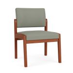 Lenox Wood Waiting Room Guest Chair with CHERRY Frame Finish and EUCALYPTUS Upholstery