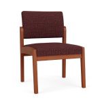 Lenox Wood Waiting Room Guest Chair with CHERRY Frame Finish and NEBBIOLO Upholstery