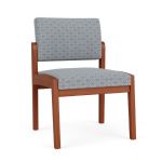 Lenox Wood Waiting Room Guest Chair with CHERRY Frame Finish and FOG Upholstery