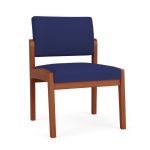 Lenox Wood Waiting Room Guest Chair with CHERRY Frame Finish and COBALT Upholstery
