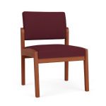 Lenox Wood Waiting Room Guest Chair with CHERRY Frame Finish and WINE Upholstery