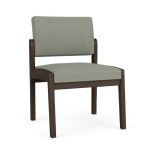 Lenox Wood Waiting Room Guest Chair with MOCHA Frame Finish and EUCALYPTUS Upholstery