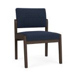 Lenox Wood Waiting Room Guest Chair with MOCHA  Frame Finish and BLUEBERRY Upholstery