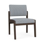 Lenox Wood Waiting Room Guest Chair with MOCHA Frame Finish and FOG Upholstery