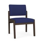 Lenox Wood Waiting Room Guest Chair with MOCHA Frame Finish and COBALT Upholstery