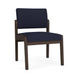 Lenox Wood Waiting Room Guest Chair with MOCHA Frame Finish and NAVY Upholstery