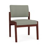 Lenox Wood Waiting Room Guest Chair with MAHOGANY Frame Finish and EUCALYPTUS Upholstery