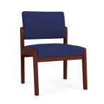 Lenox Wood Waiting Room Guest Chair with MAHOGANY Frame Finish and COBALT Upholstery