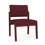 Lenox Wood Waiting Room Guest Chair with MOCHA Frame Finish and WINE Upholstery