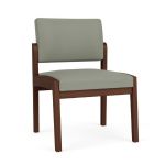 Lenox Wood Waiting Room Guest Chair with WALNUT Frame Finish and EUCALYPTUS Upholstery