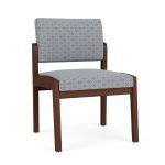 Lenox Wood Waiting Room Guest Chair with WALNUT Frame Finish and FOG Upholstery