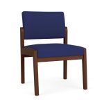 Lenox Wood Waiting Room Guest Chair with WALNUT Frame Finish and COBALT Upholstery